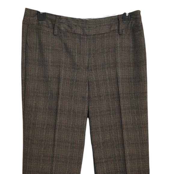Brown Small Plaid Cuffed Zac & Rachel Work / Dress Pants sz 12 - Picture 2 of 6